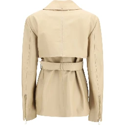 Beige Leather Jacket