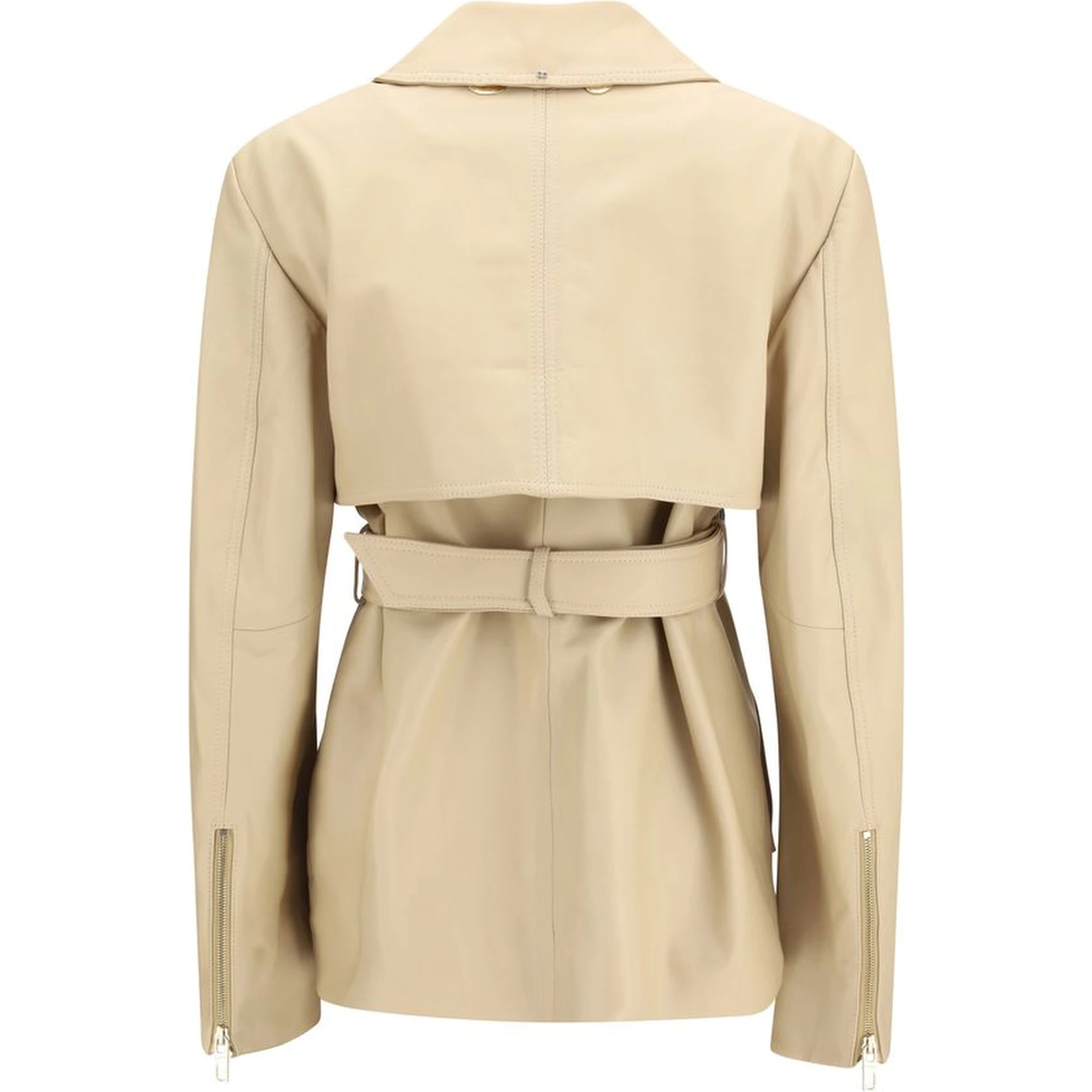 Beige Leather Jacket