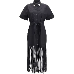 Black Cotton Casual Dress