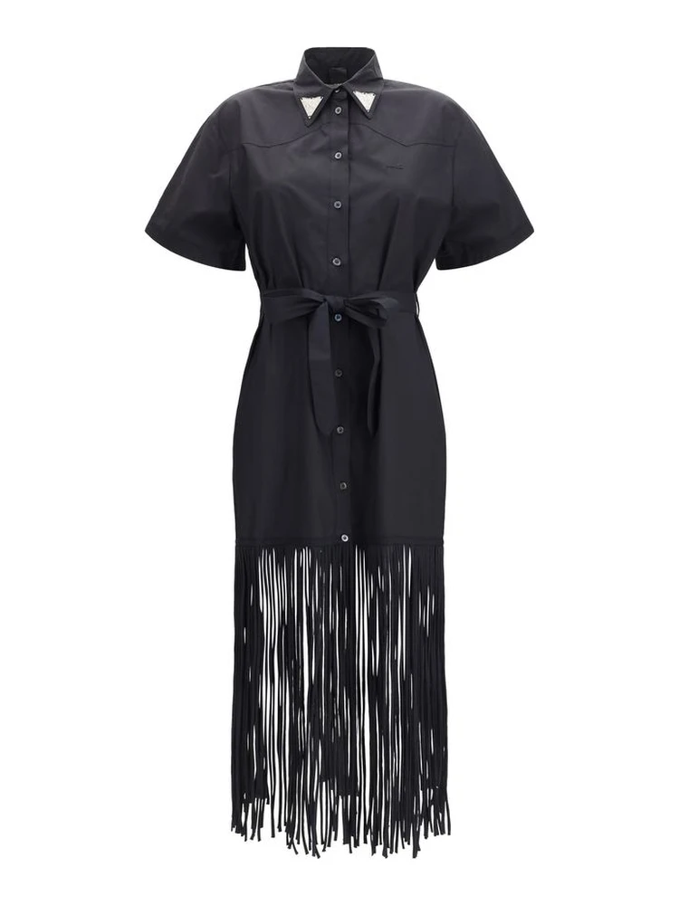 Black Cotton Casual Dress