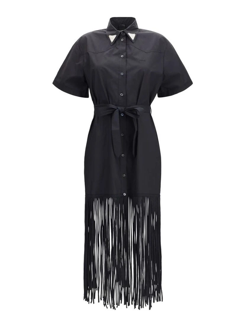 Black Cotton Casual Dress