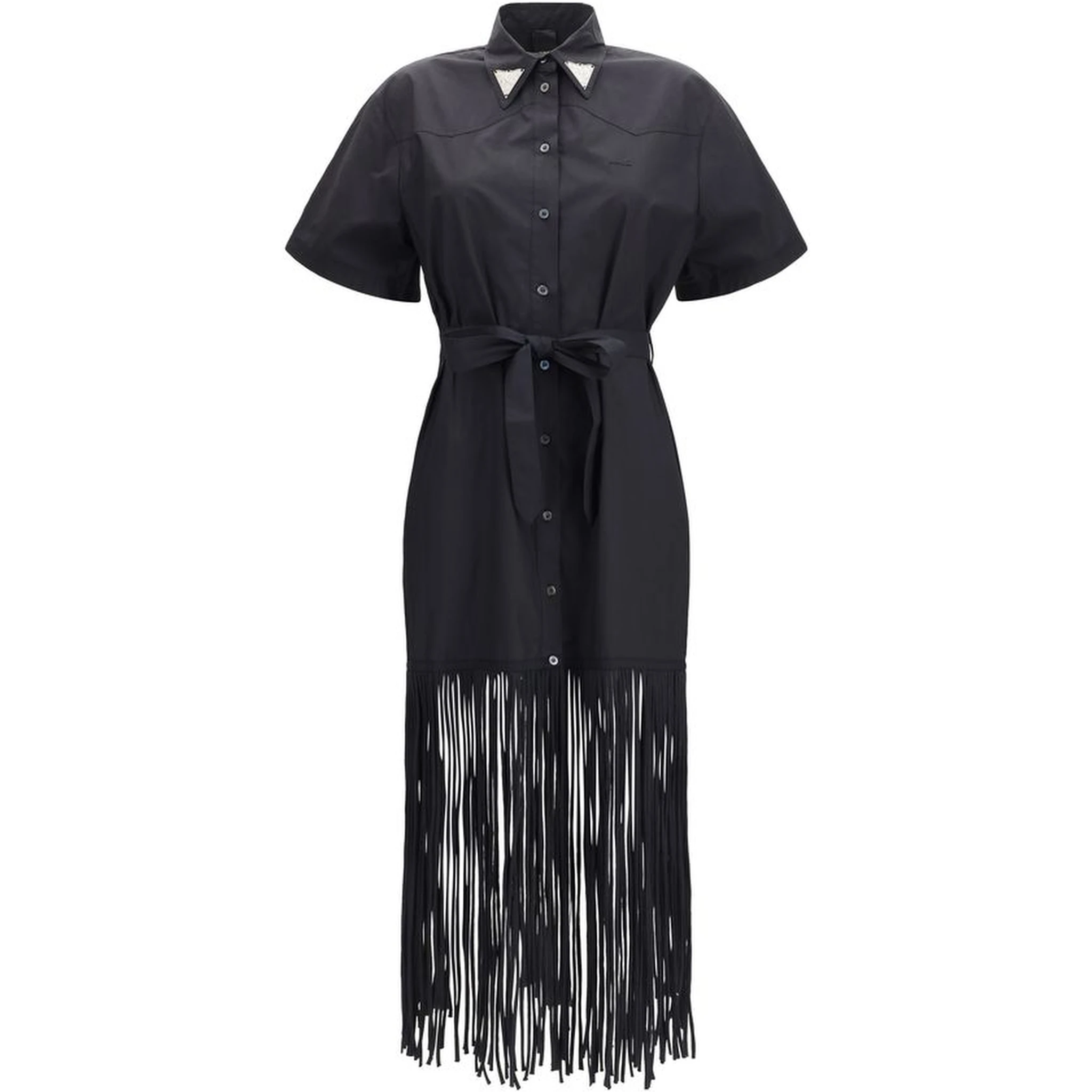 Black Cotton Casual Dress