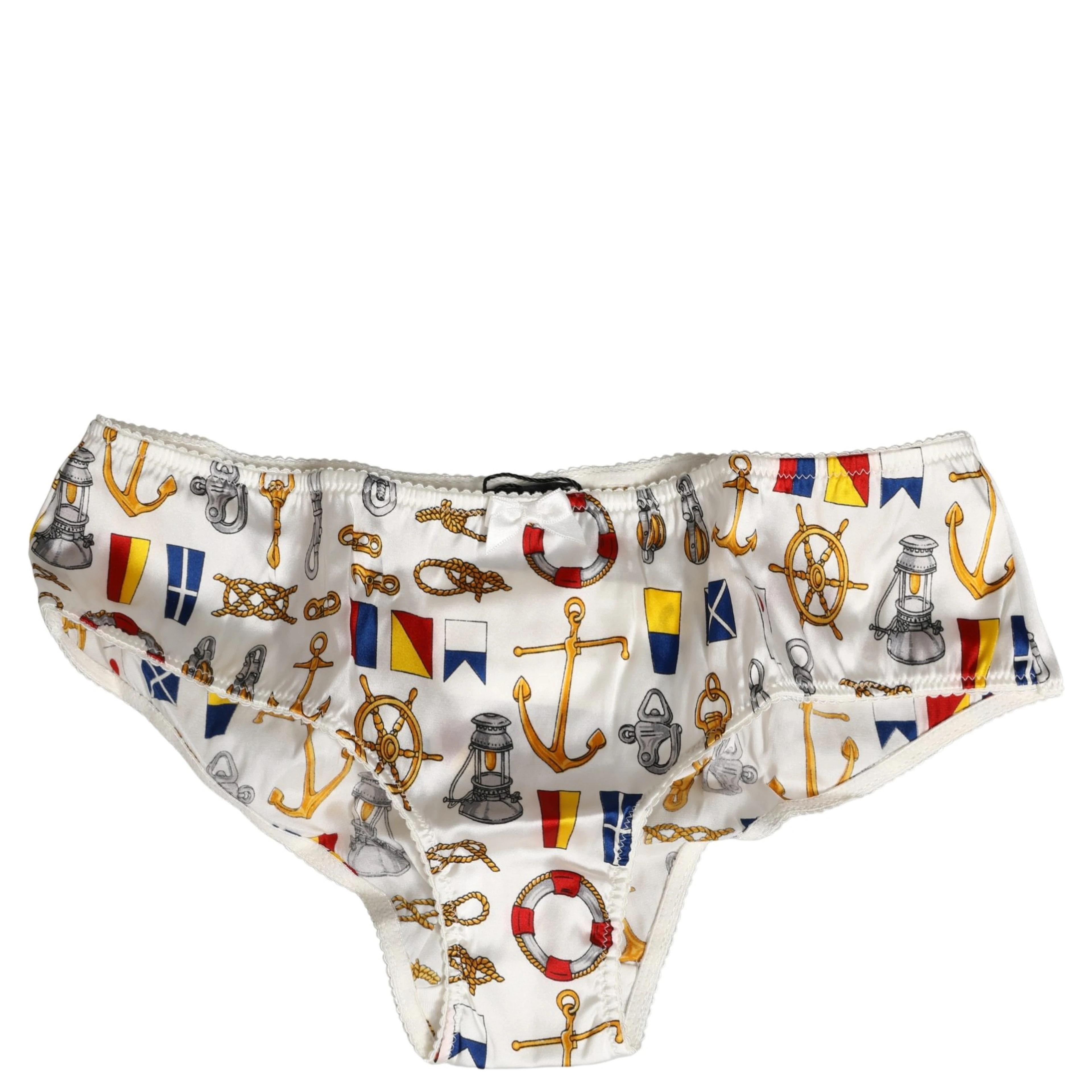 White Sailor Print Polyester Bottoms Underwear