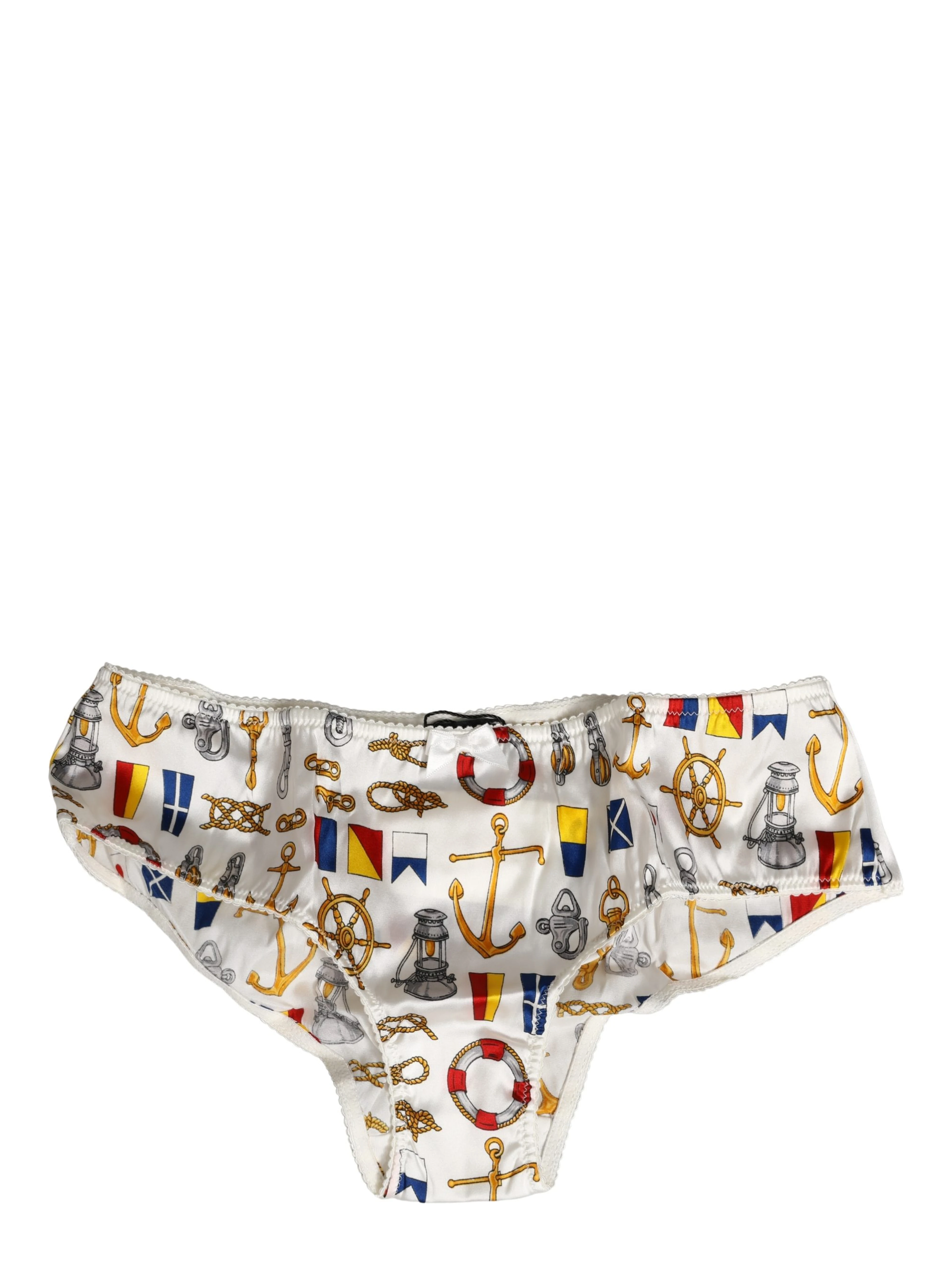 White Sailor Print Polyester Bottoms Underwear