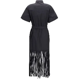 Black Cotton Casual Dress