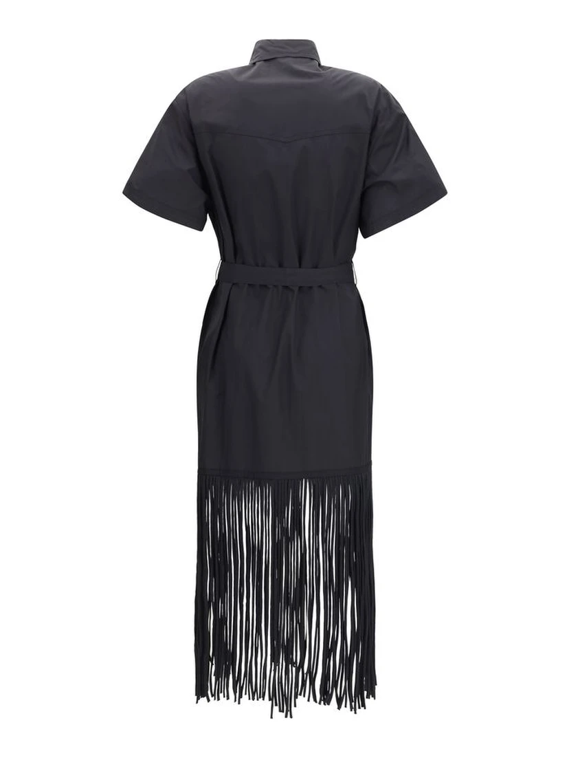 Black Cotton Casual Dress