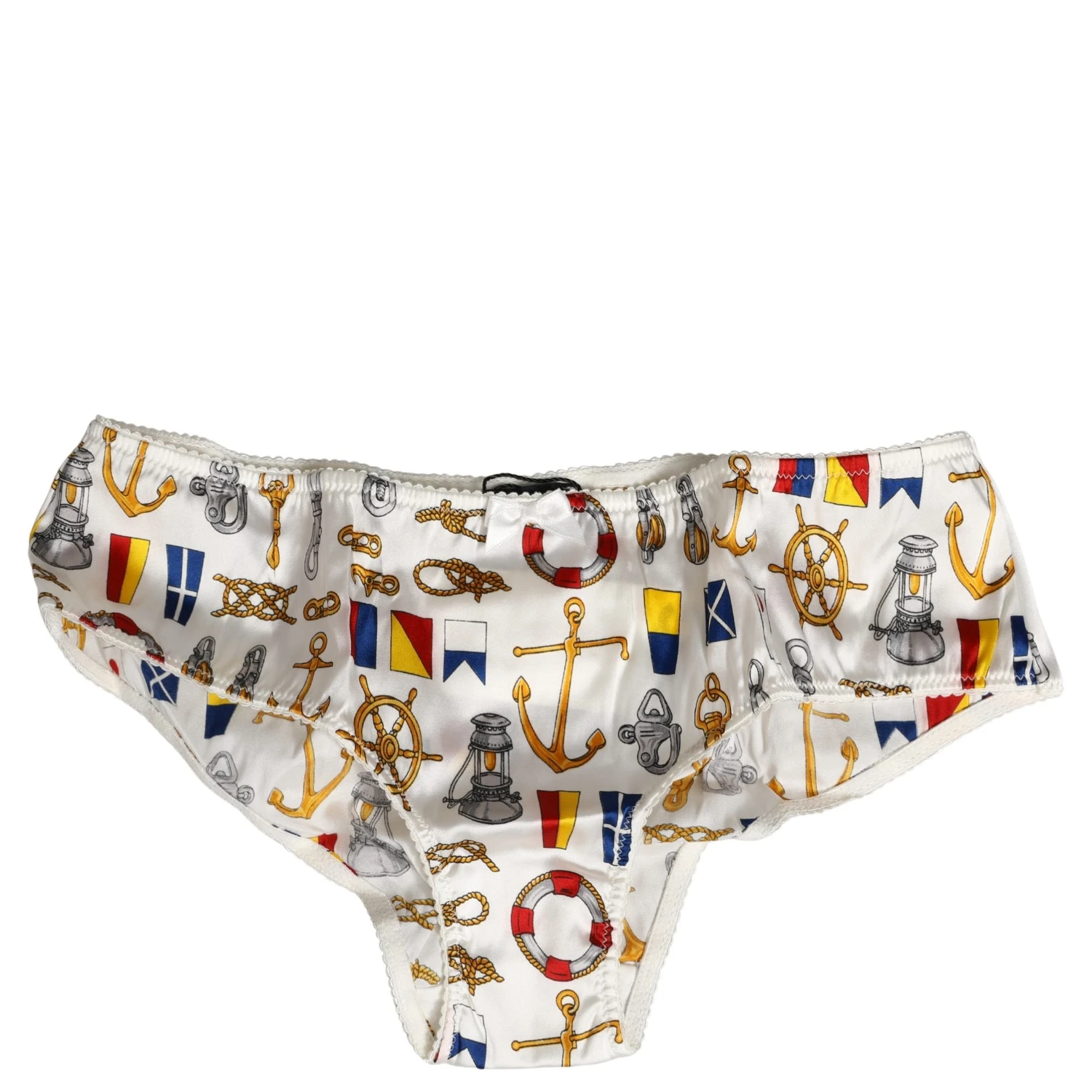 White Sailor Print Polyester Bottoms Underwear