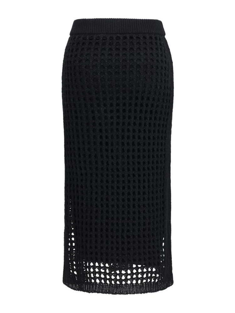 Black Cotton Midi Skirt alternative