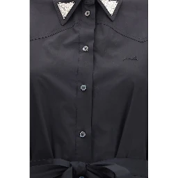 Black Cotton Casual Dress