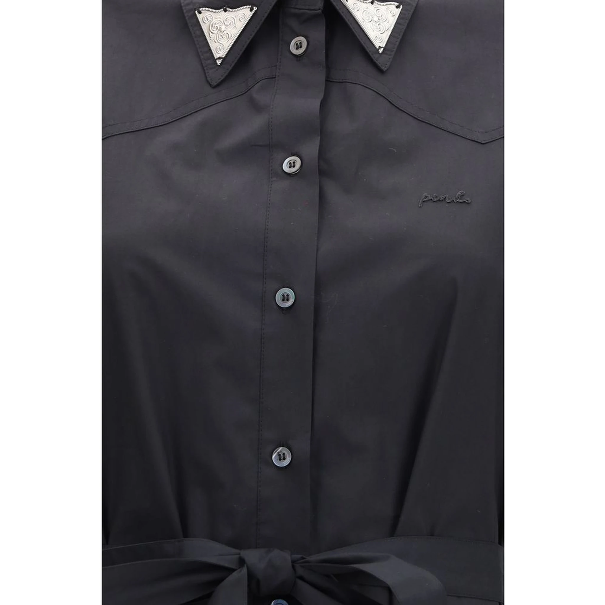 Black Cotton Casual Dress