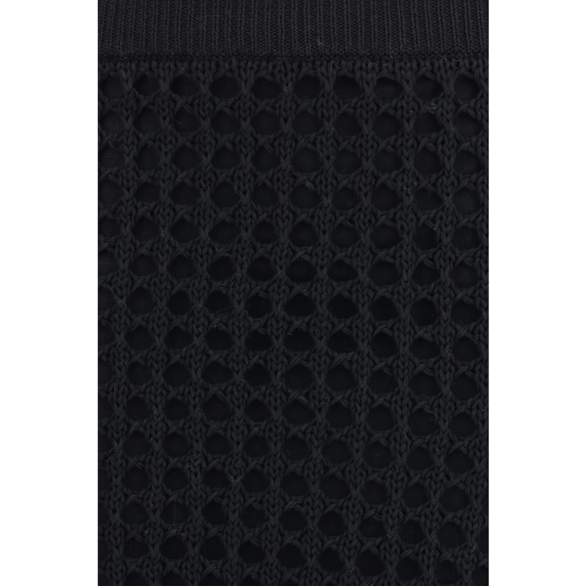 Black Cotton Midi Skirt