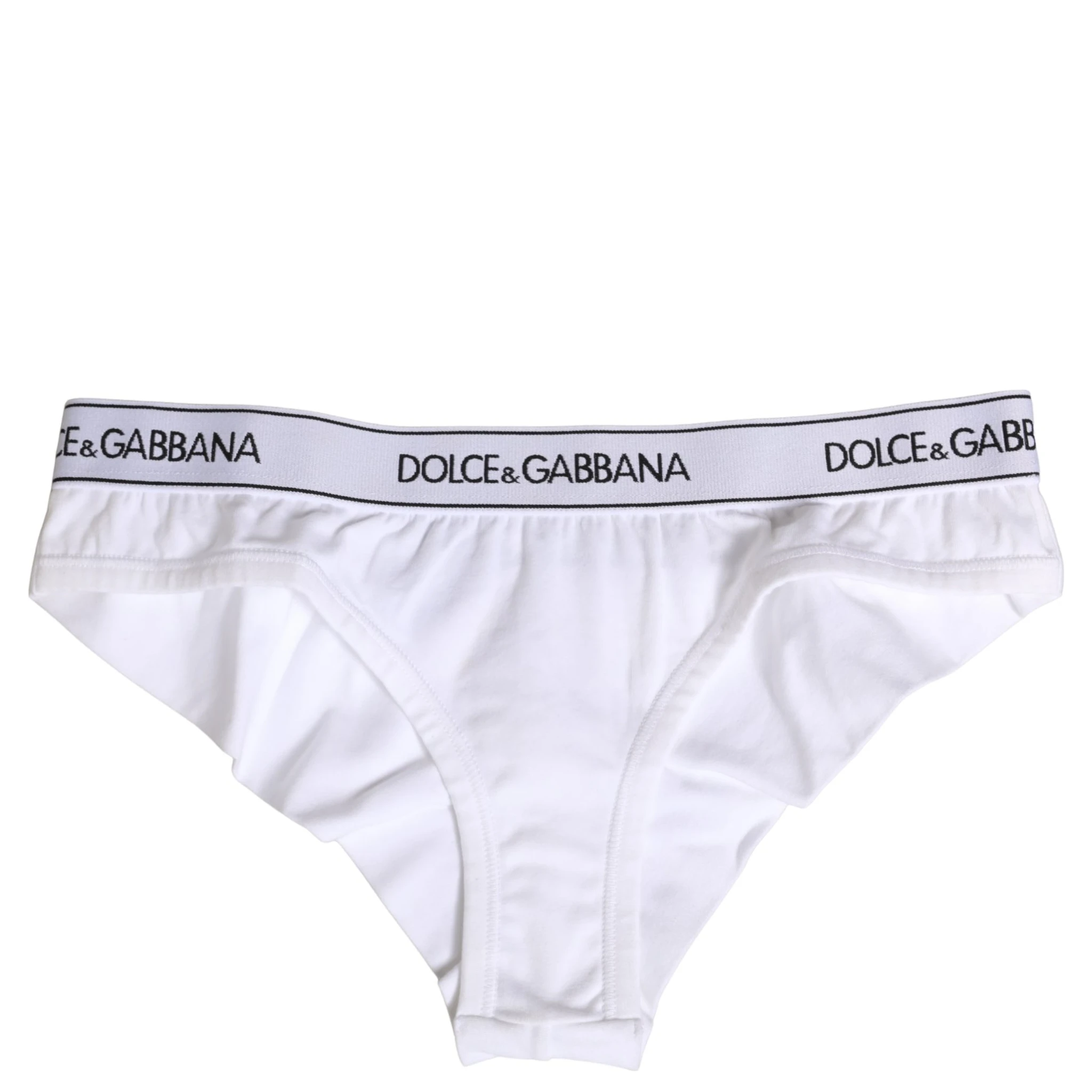 White Cotton Logo Waistband Brief Panty Underwear