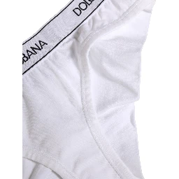 White Cotton Logo Waistband Brief Panty Underwear
