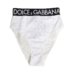White Black Sequin High Waist Panty Underwear