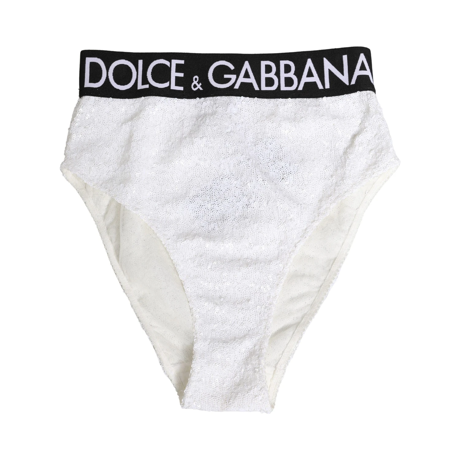 White Black Sequin High Waist Panty Underwear
