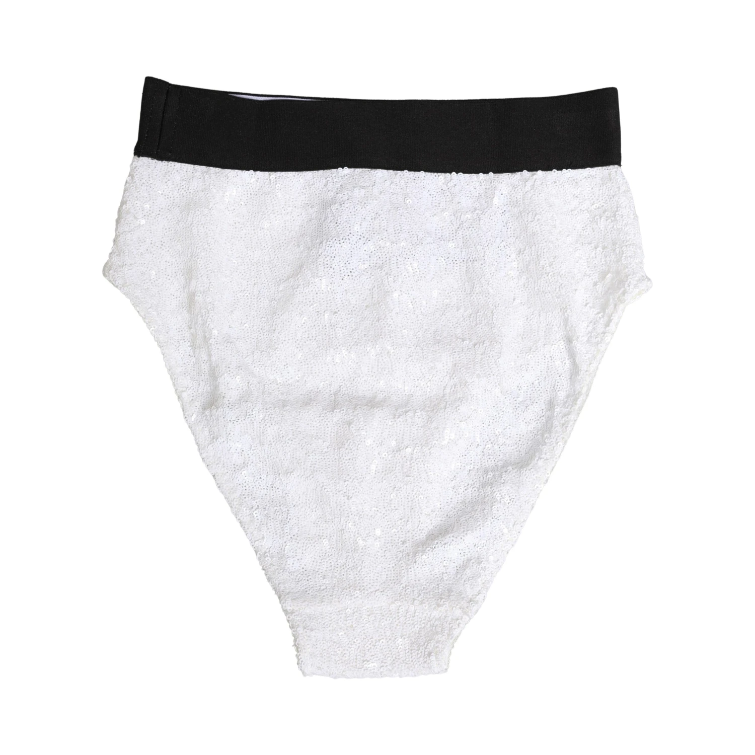 White Black Sequin High Waist Panty Underwear