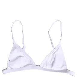 White Nylon Triangle Beachwear Bikini Top Swimwear