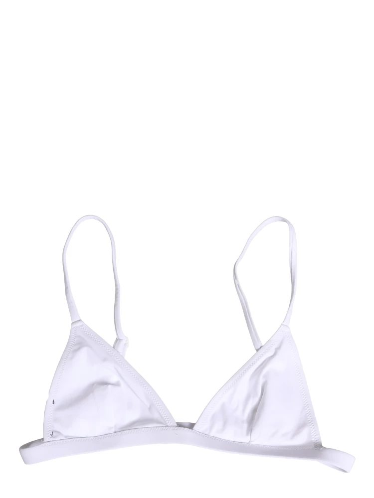 White Nylon Triangle Beachwear Bikini Top Swimwear