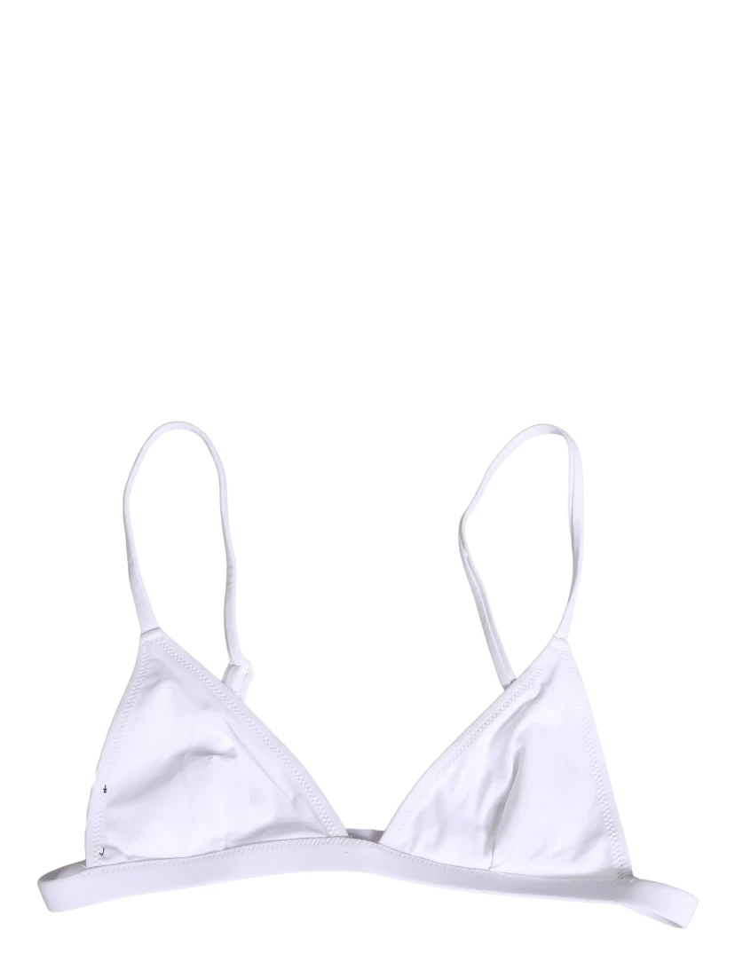 White Nylon Triangle Beachwear Bikini Top Swimwear