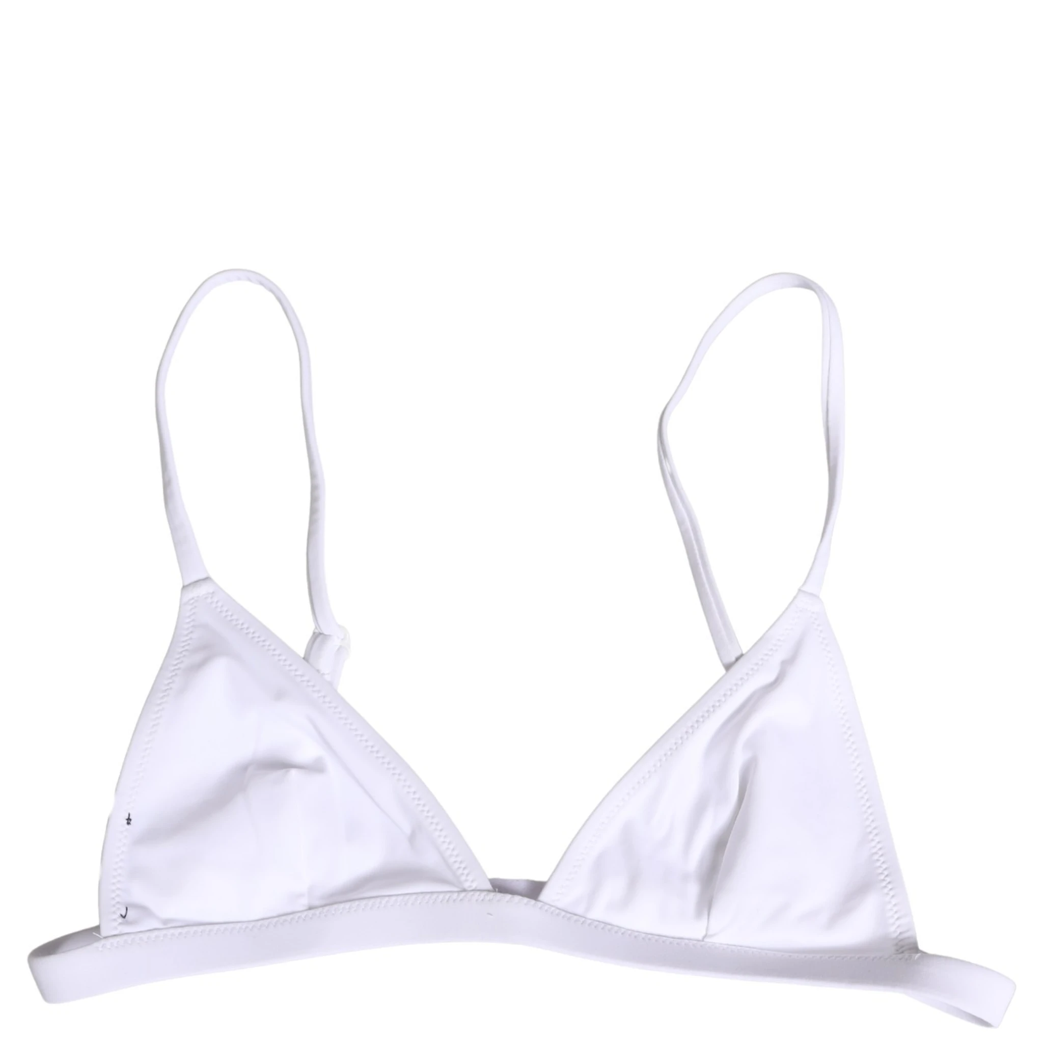 White Nylon Triangle Beachwear Bikini Top Swimwear