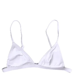 White Nylon Triangle Beachwear Bikini Top Swimwear
