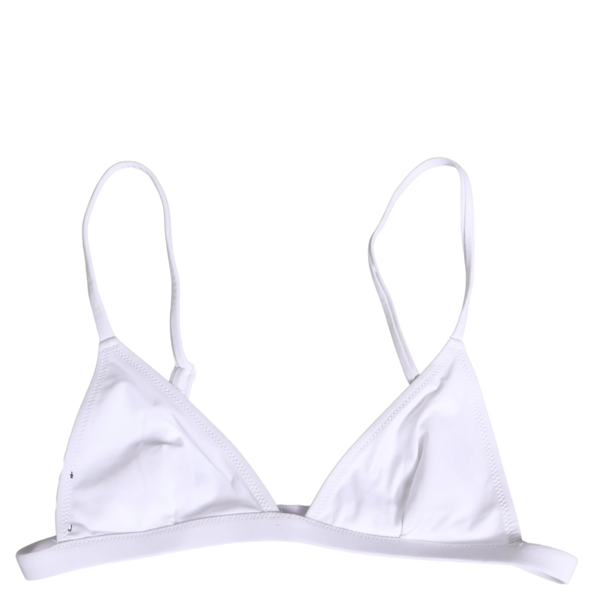 White Nylon Triangle Beachwear Bikini Top Swimwear