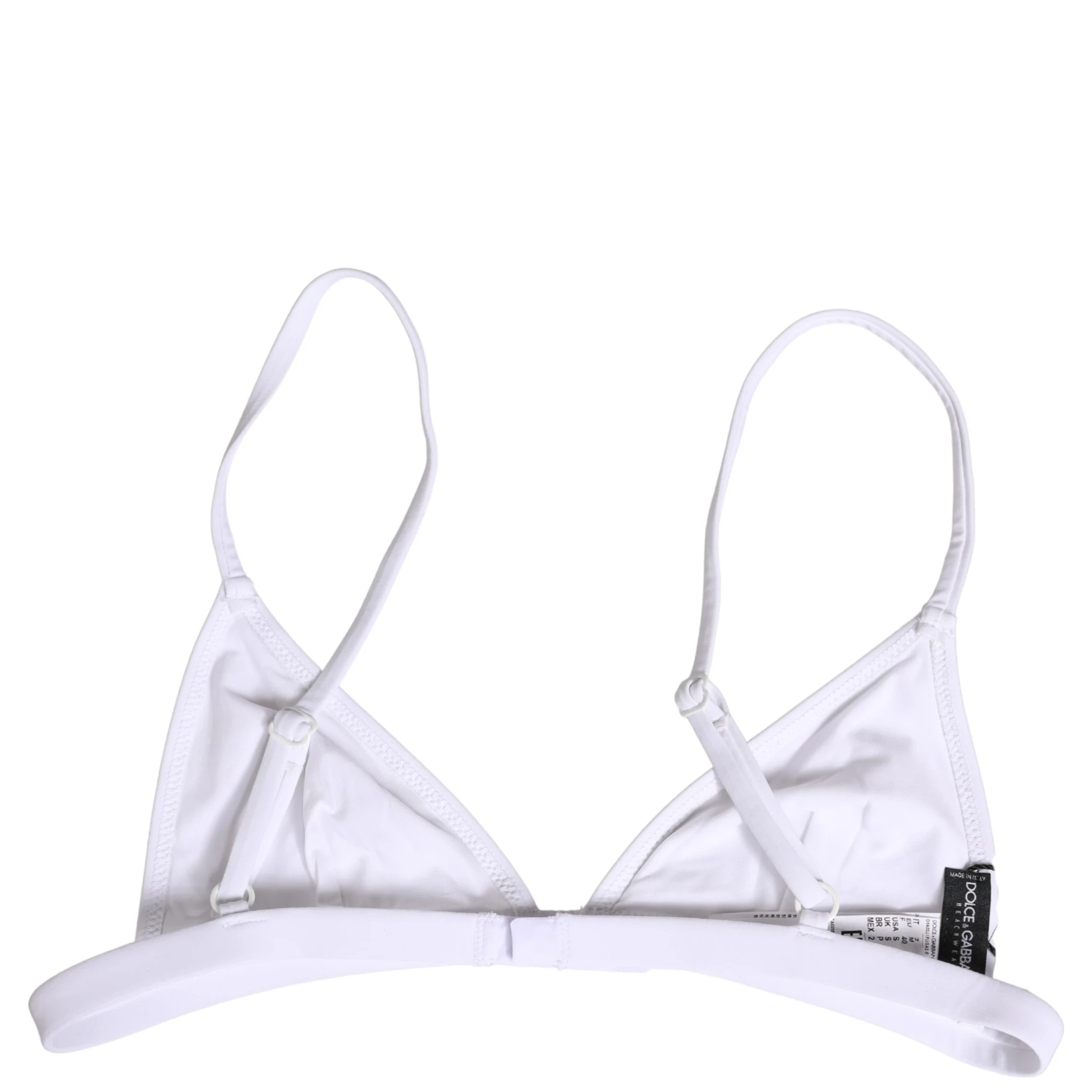 White Nylon Triangle Beachwear Bikini Top Swimwear