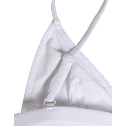 White Nylon Triangle Beachwear Bikini Top Swimwear