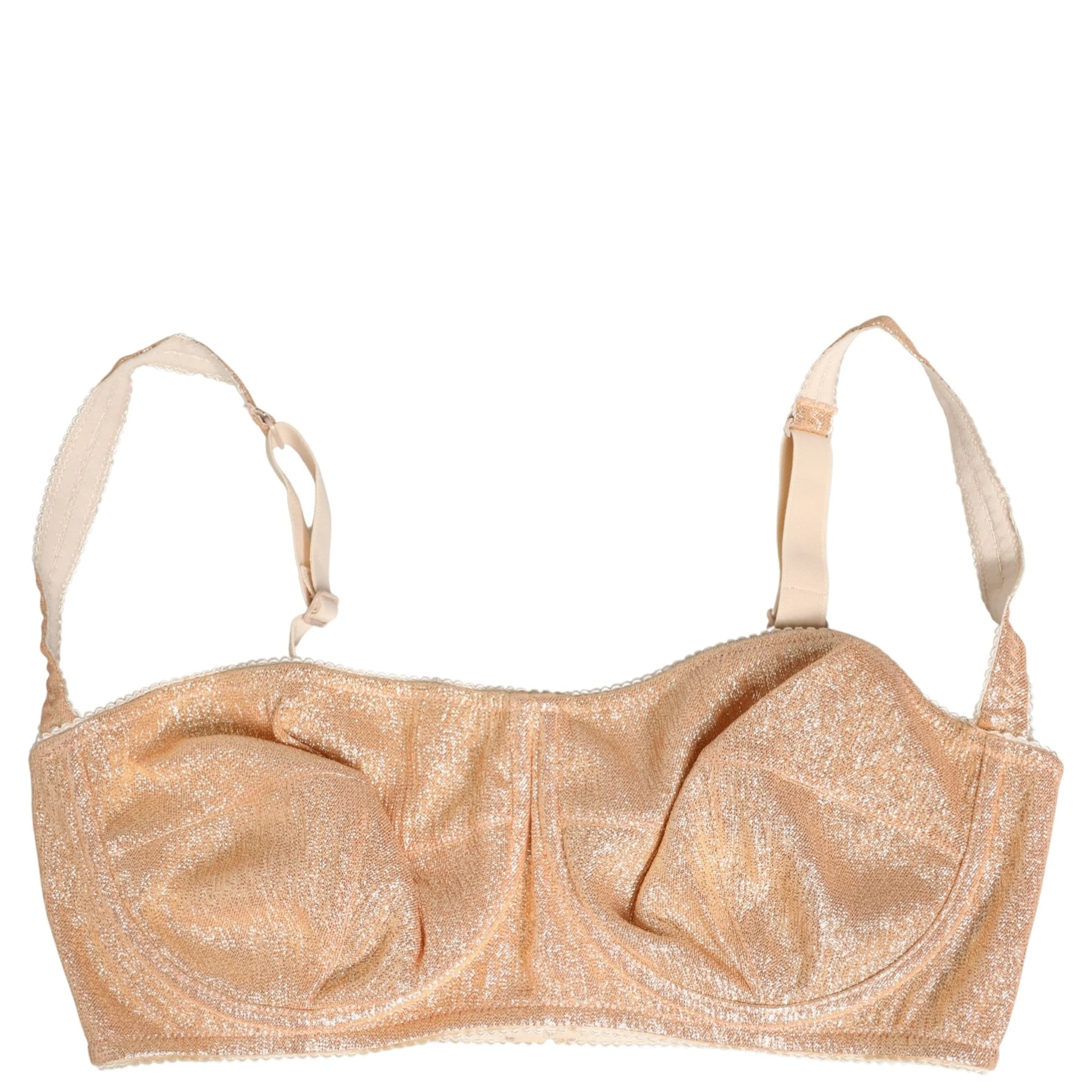 Beige Semi-Pad Underwire Balconette Bra Underwear