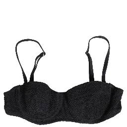 Black Nylon Padded Balconnet Brassiere Underwear