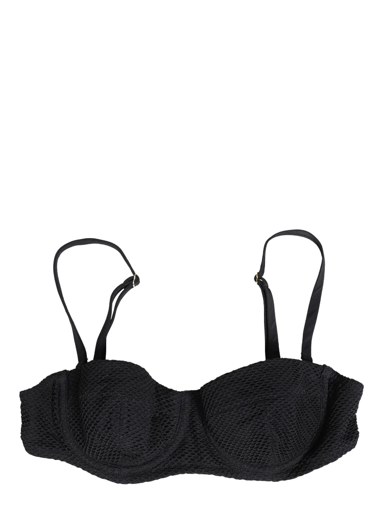 Black Nylon Padded Balconnet Brassiere Underwear