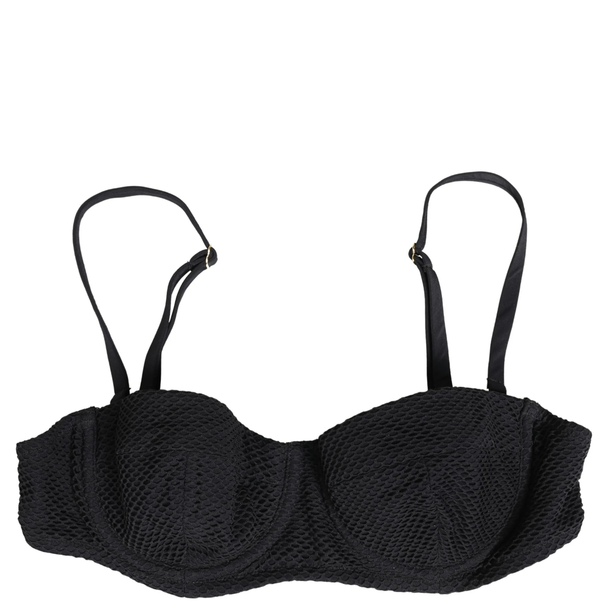 Black Nylon Padded Balconnet Brassiere Underwear