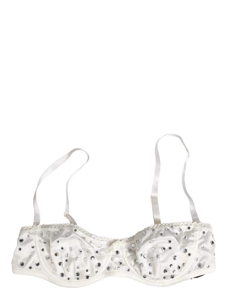 White Rhinestone Semi-Pad Underwire Bra Underwear alternative