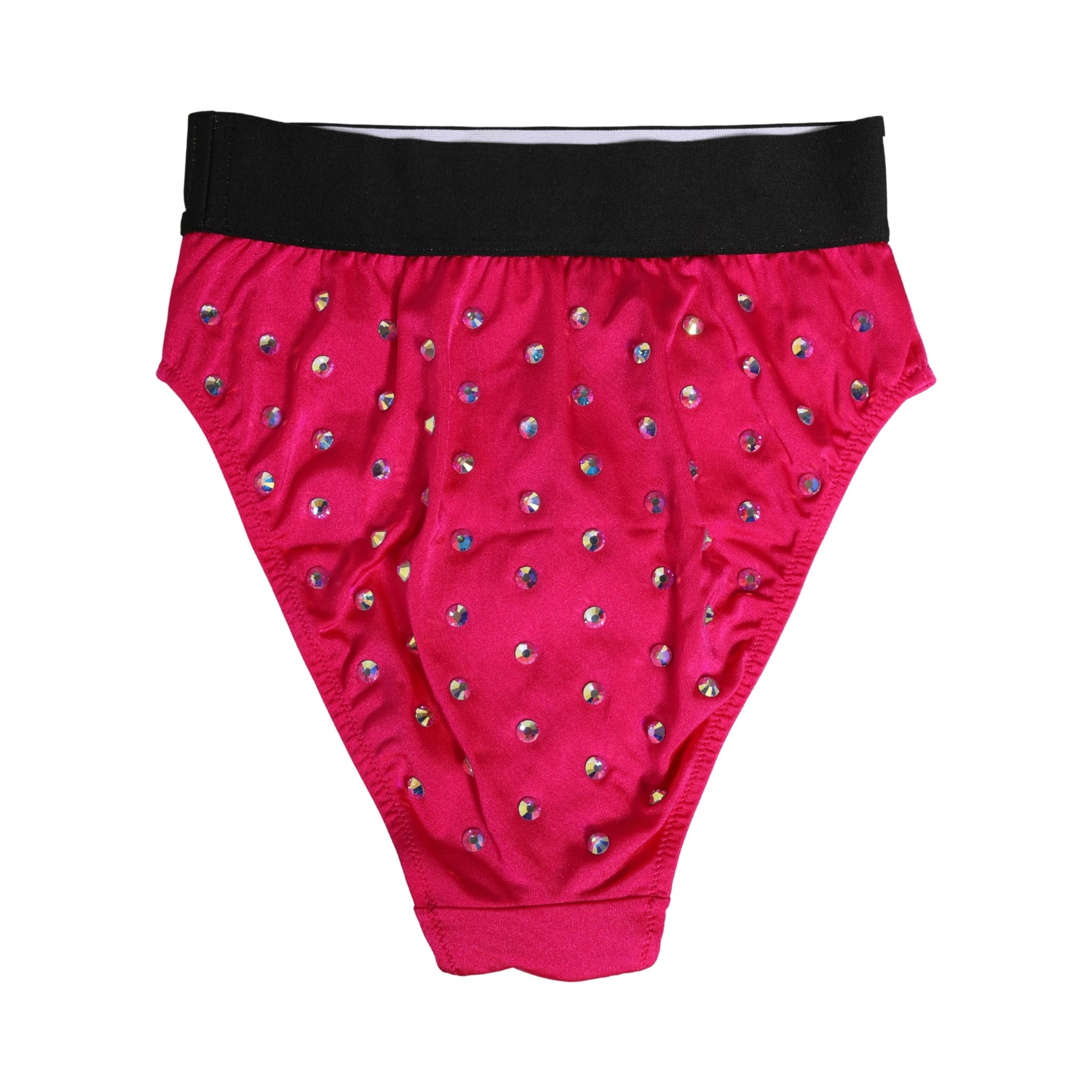 Pink Crystal High Waist Brief Panty Underwear