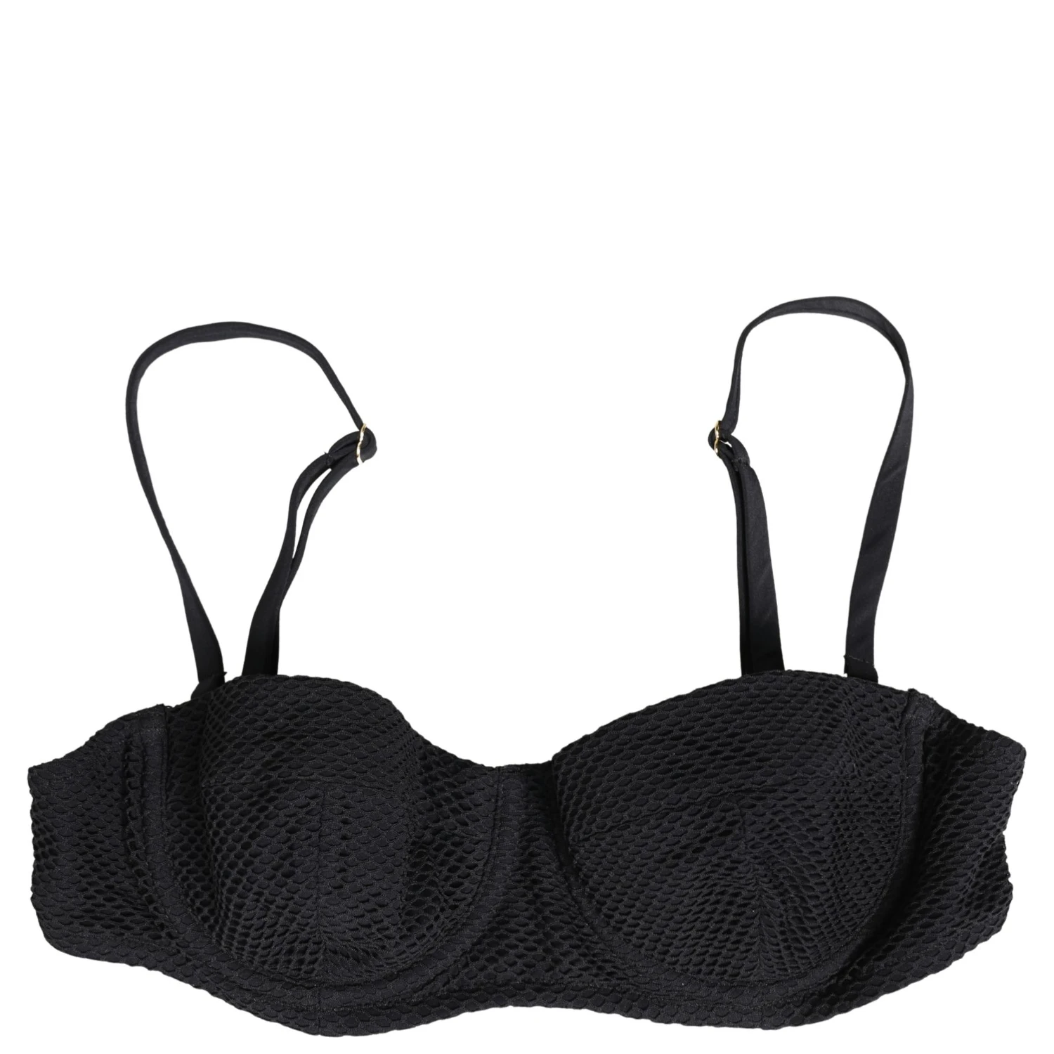 Black Nylon Padded Balconnet Brassiere Underwear