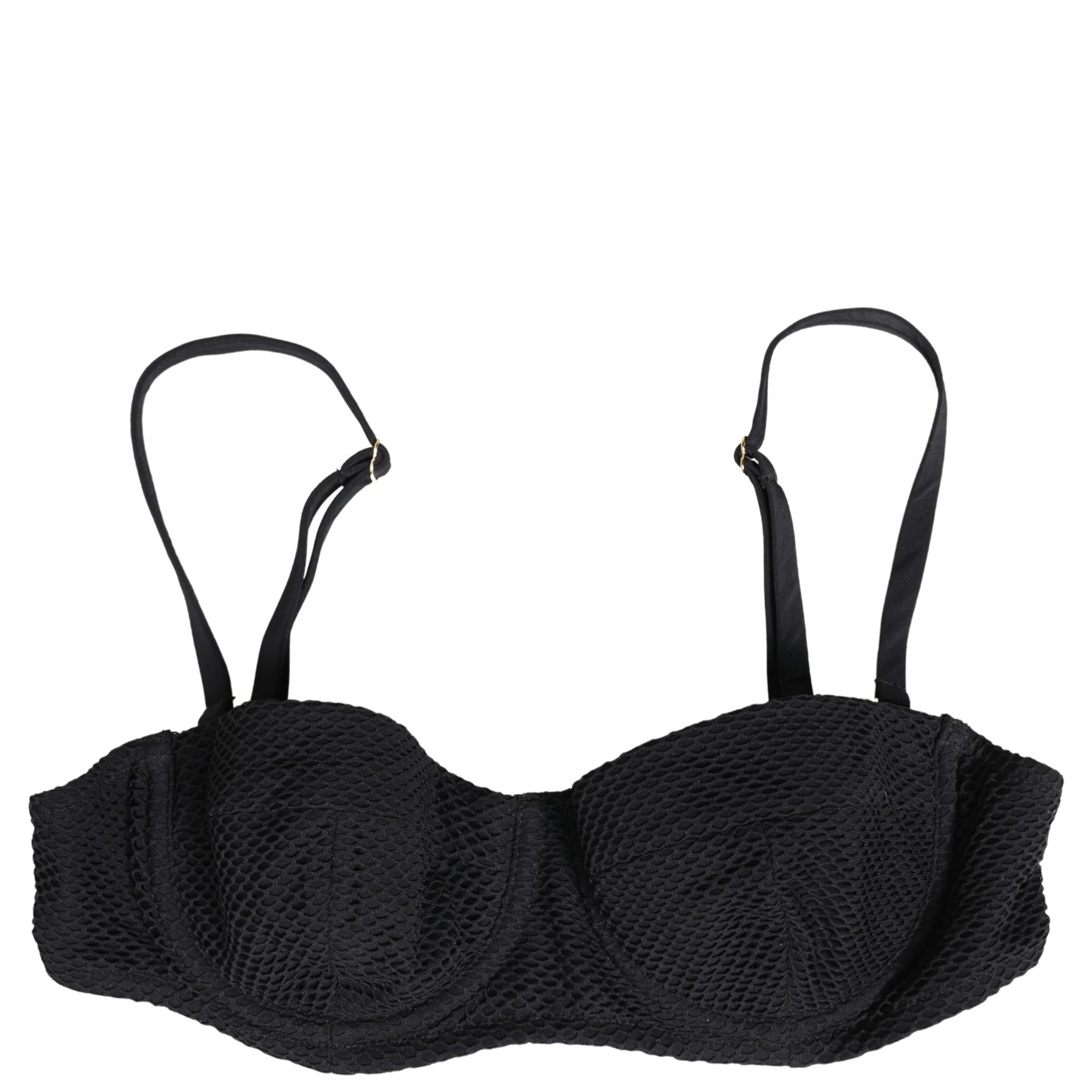 Black Nylon Padded Balconnet Brassiere Underwear