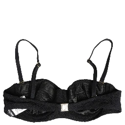 Black Nylon Padded Balconnet Brassiere Underwear