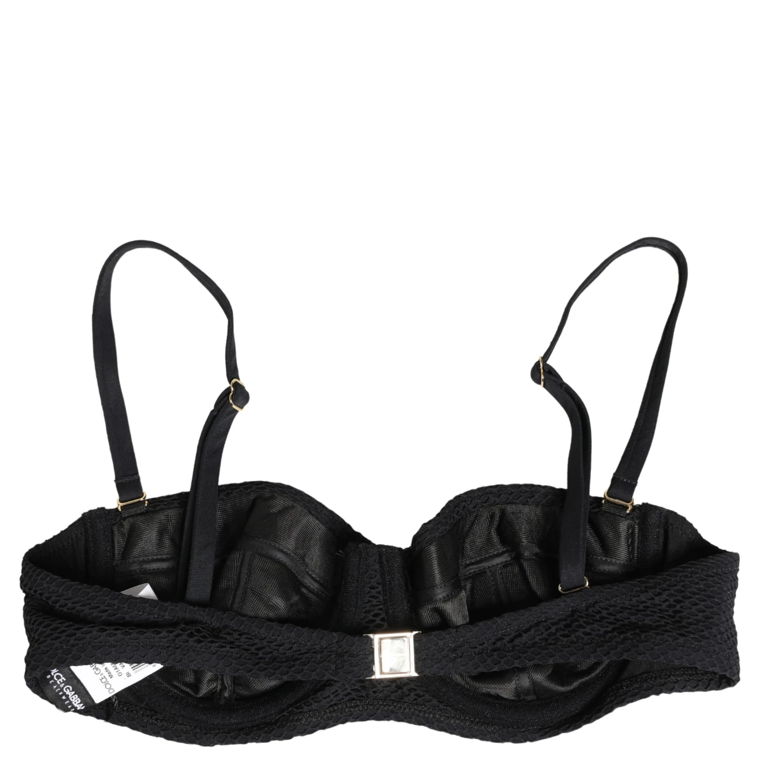 Black Nylon Padded Balconnet Brassiere Underwear