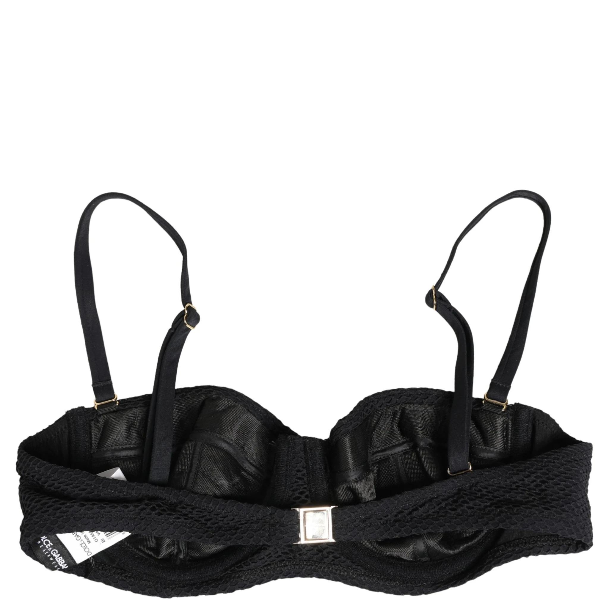 Black Nylon Padded Balconnet Brassiere Underwear