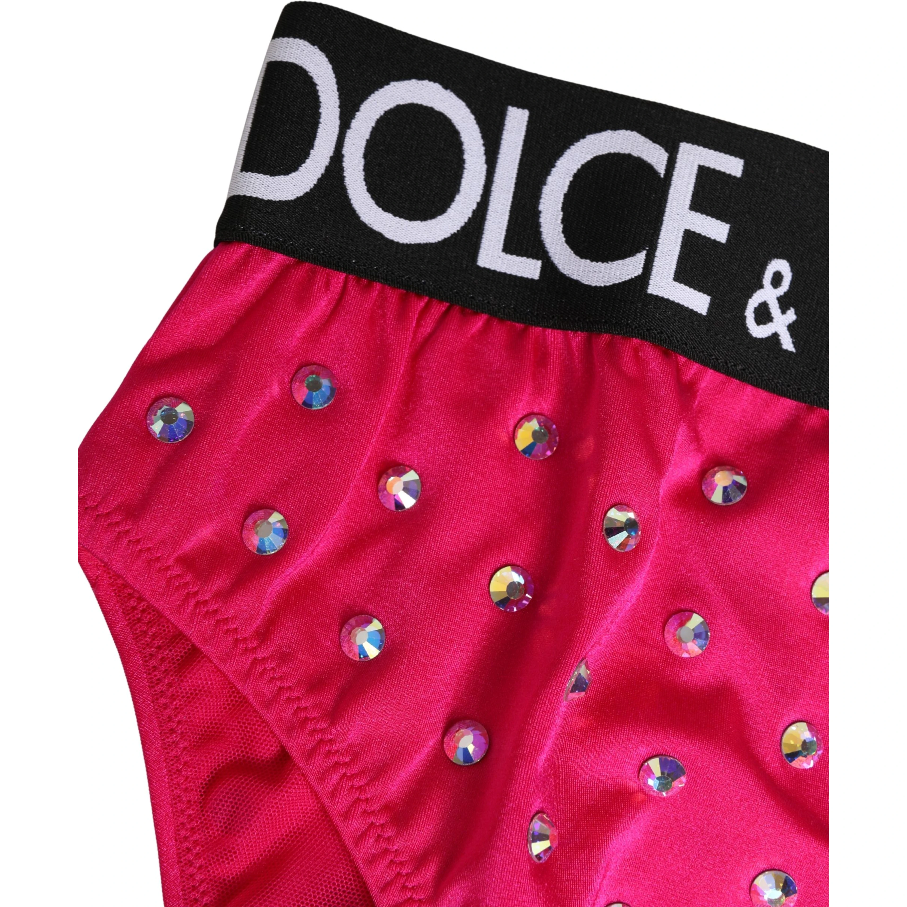 Pink Crystal High Waist Brief Panty Underwear