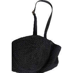 Black Nylon Padded Balconnet Brassiere Underwear