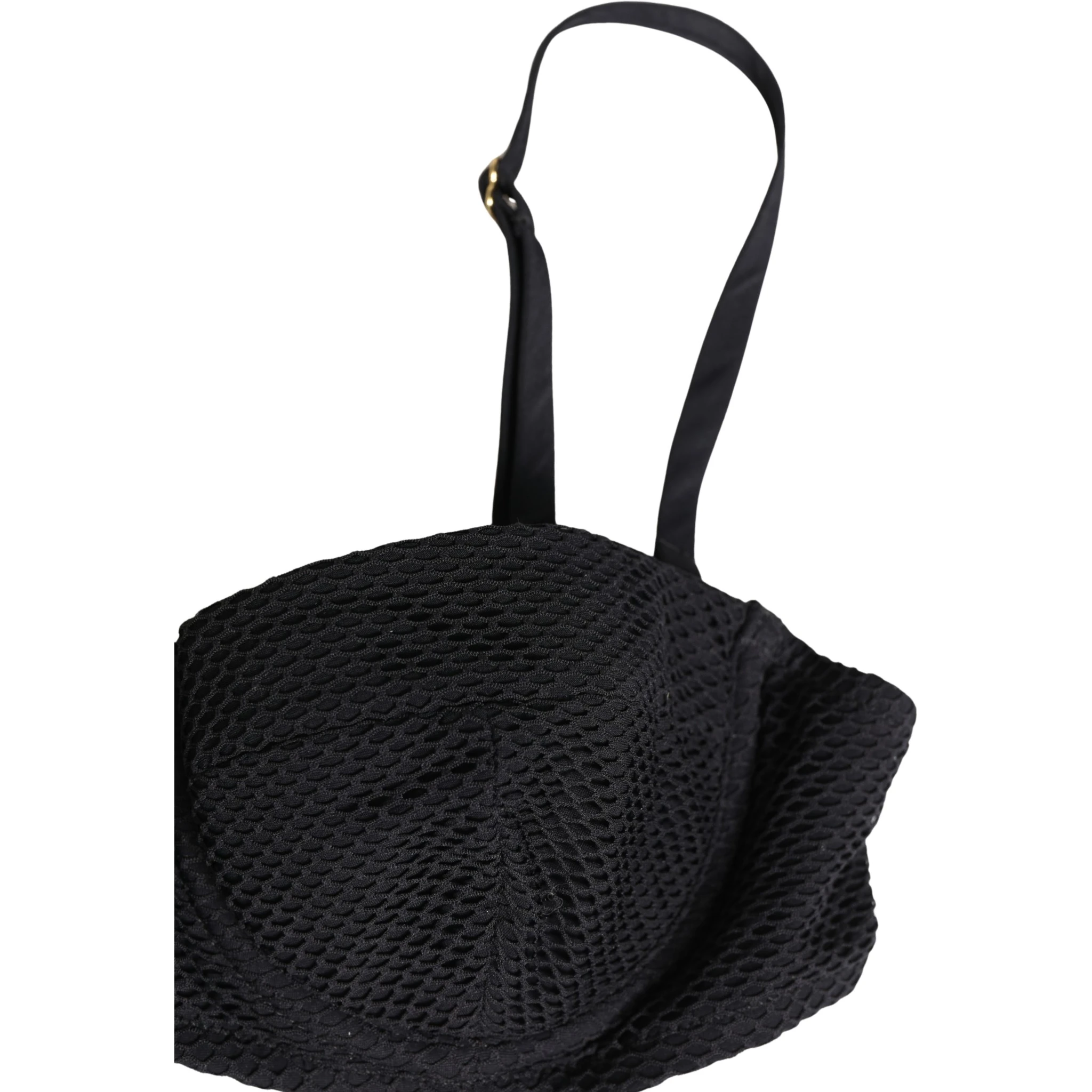 Black Nylon Padded Balconnet Brassiere Underwear