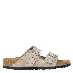 Gray Leather Sandals