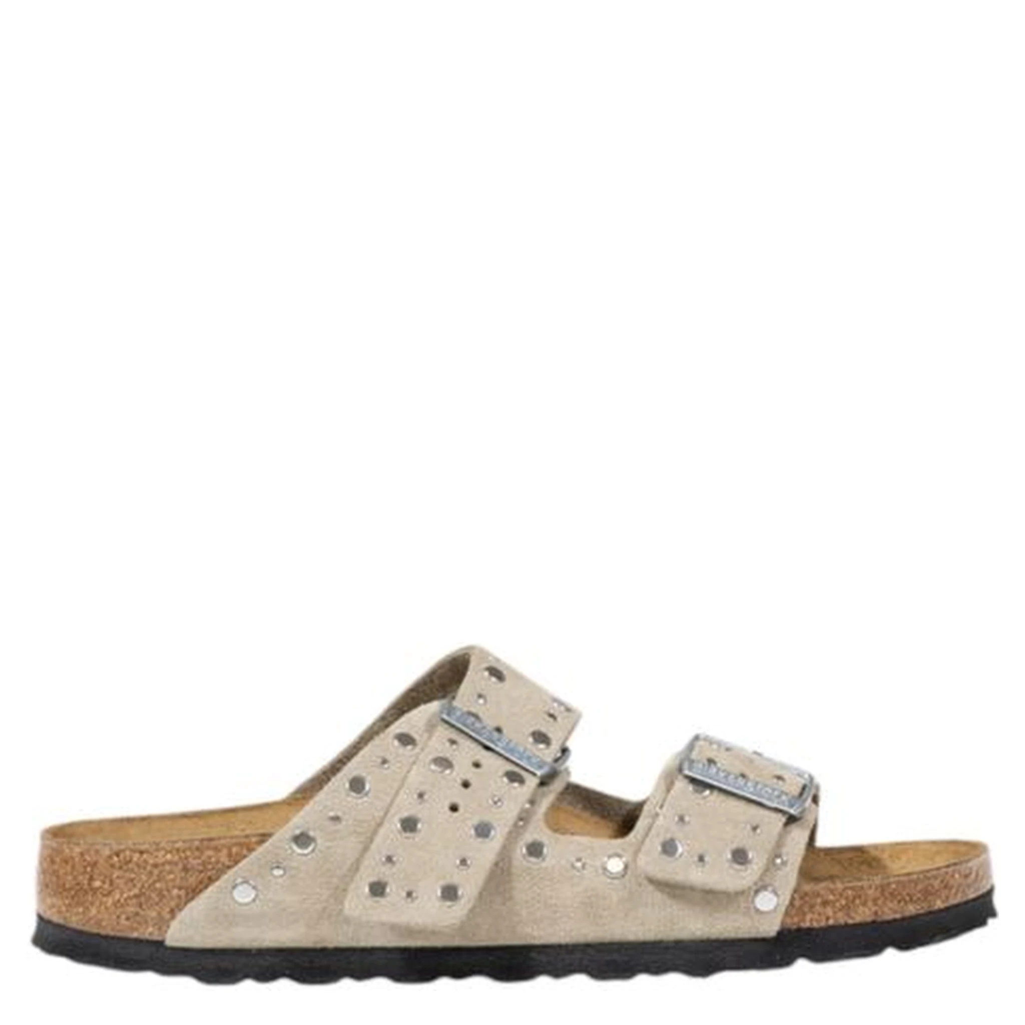 Gray Leather Sandals