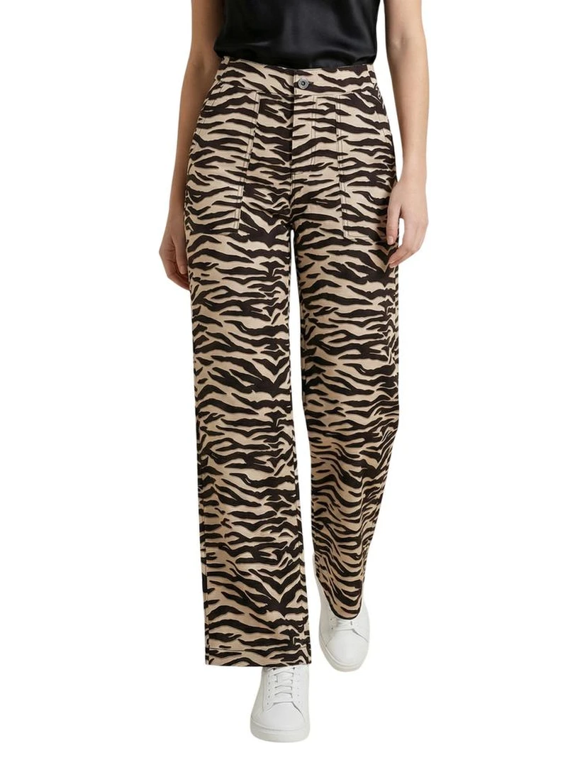 Brown Viscose Casual Pants