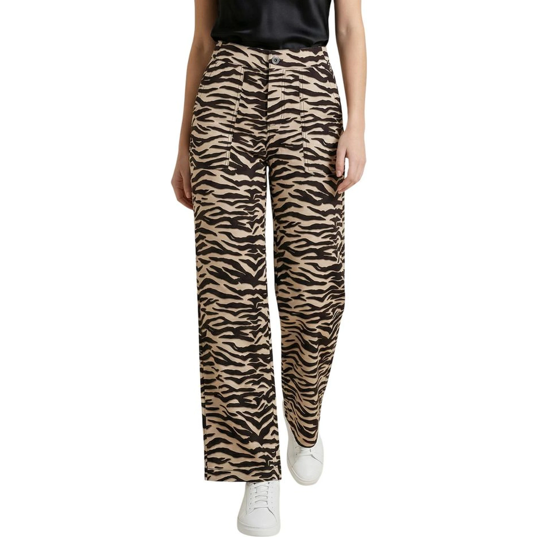 Brown Viscose Casual Pants