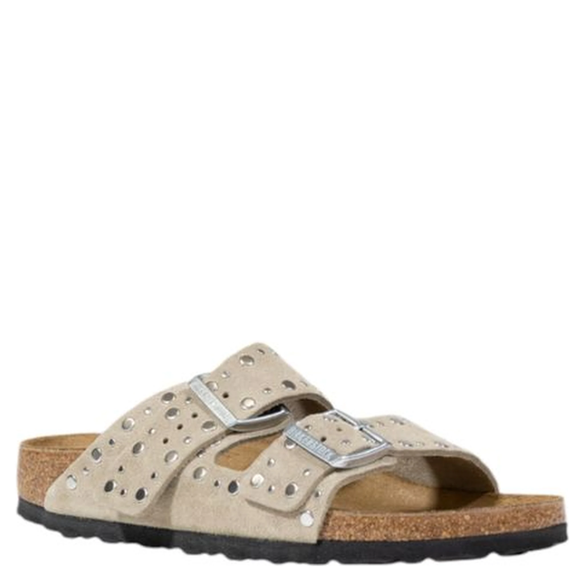 Gray Leather Sandals