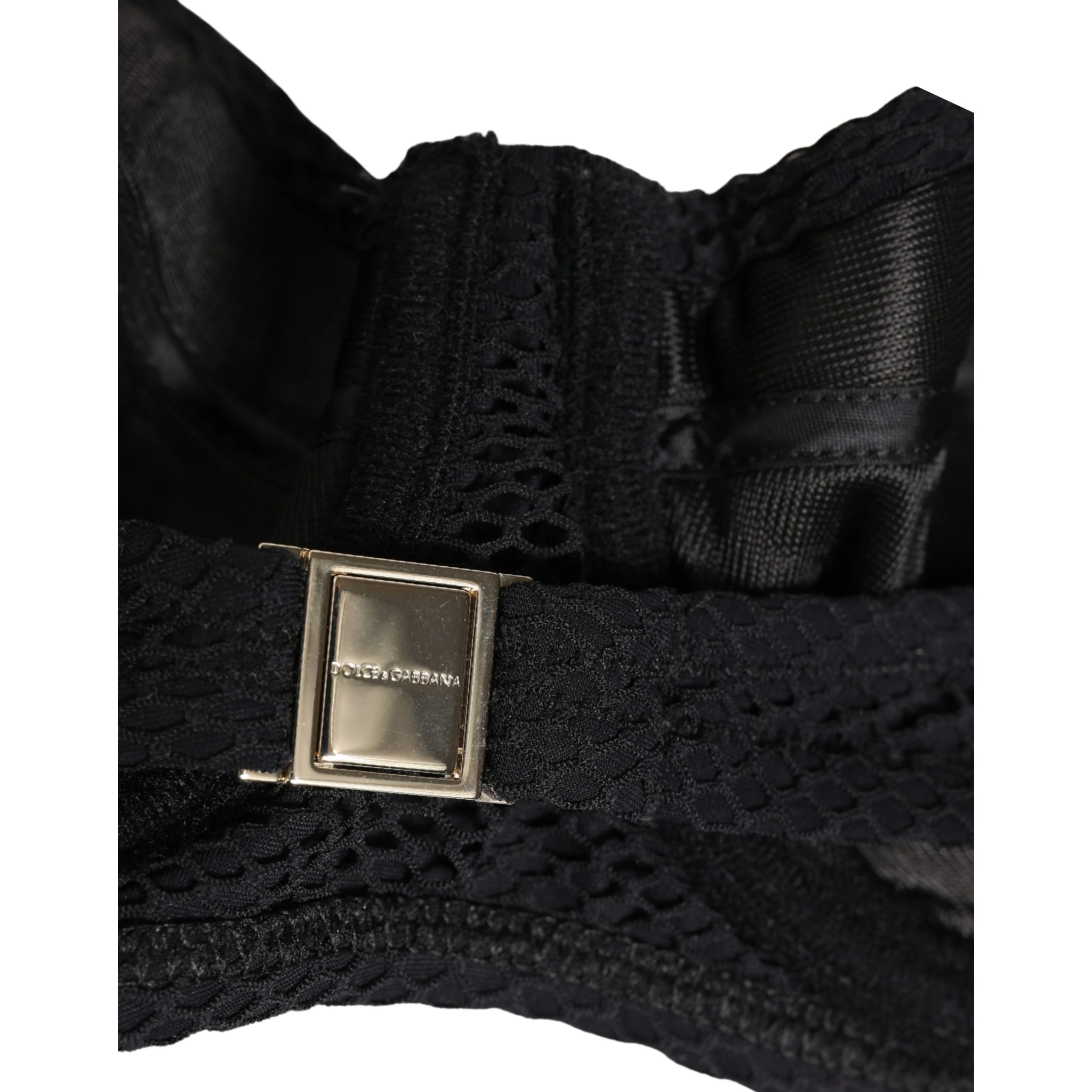 Black Nylon Padded Balconnet Brassiere Underwear