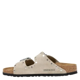 Gray Leather Sandals