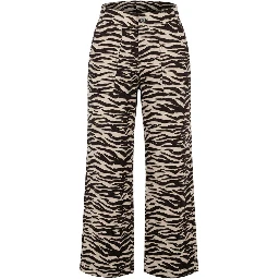 Brown Viscose Casual Pants